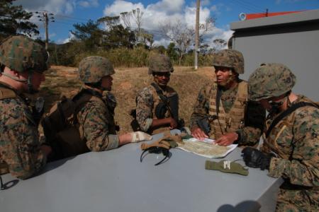 US marines during jungle communications course 